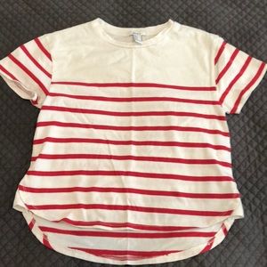 Cream and red striped tee